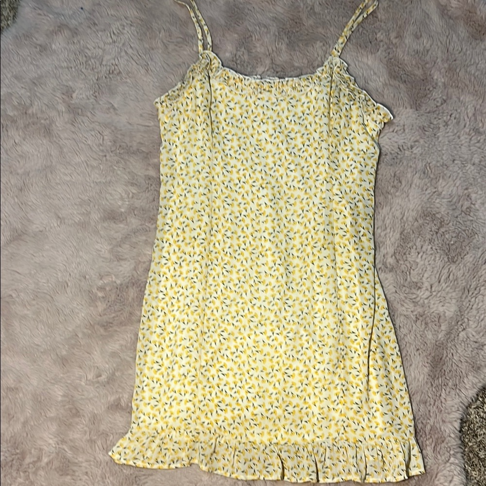Fashion Nova Yellow Floral Sundress